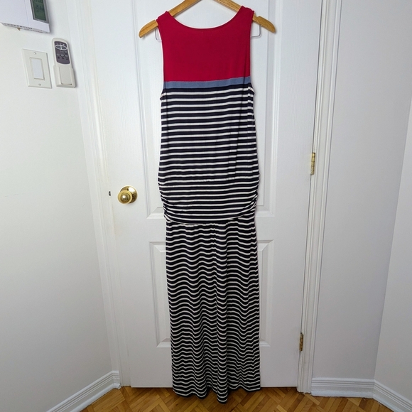 Hatley Striped Navy & White Maxi Dress – Size S #9 - Picture 4 of 6